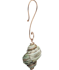 Green Spiral Banded/Copper Ornament
